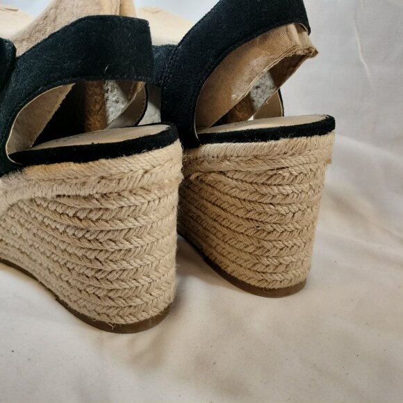 LIFESTRIDE Tersa Black Micro Suede Espadrille Wedges - Picture 6 of 9